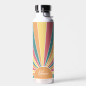 Retro Stripe sunrise - pastellfarbener Regenbogens Trinkflasche (Links)