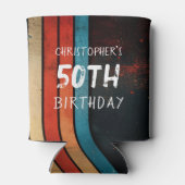 Retro Stripe Vintag 1975 50. Geburtstag Foto Dosenkühler (Rückseite)