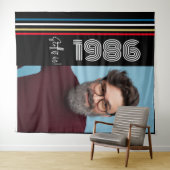 Retro Stripe Vintage 1986 40th Birthday Photo Wandteppich (Beispiel (Horizontal))