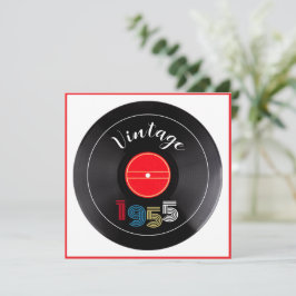 Retro Stripe Vinyl Record 1955 70. Geburtstag Einladung