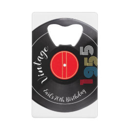 Retro Stripe Vinyl Record 1955 70. Geburtstag Geldbeutel Flaschenöffner