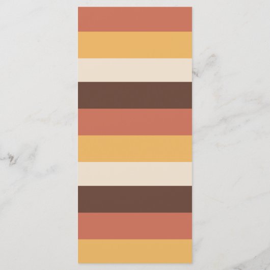 Retro Striped 70iger 60er 70er Groovy Wedding Menükarte (Rückseite)