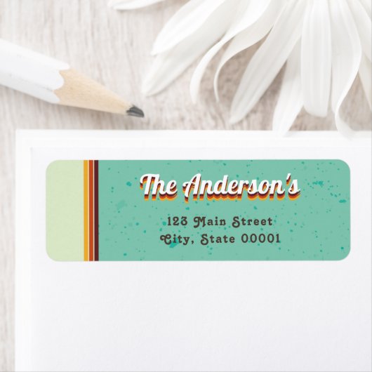 Retro Striped 70's Address Labels (Insitu)
