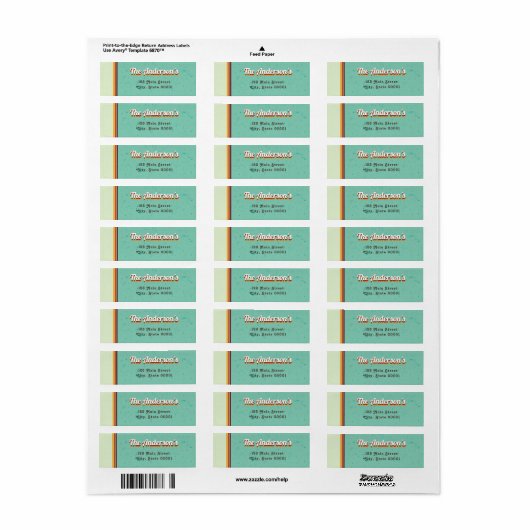 Retro Striped 70's Address Labels (Vorne)