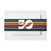 Retro Striped Fifty Birthday Invitation Belly Band (Vorderseite Beispiel)