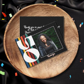 Retro Striped Fifty Birthday Photo 1976 50th Dankeskarte