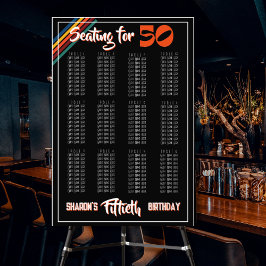 Retro Striped Fifty Birthday Seating Sign Fotodruck