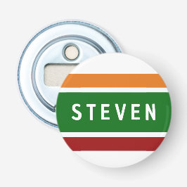 Retro Striped Golf Dad First Name Weekend Scramble Flaschenöffner