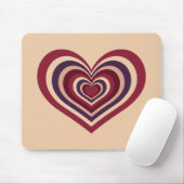 Retro Striped Heart Mouse Pad Mousepad (Mit Mouse)