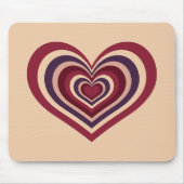 Retro Striped Heart Mouse Pad Mousepad (Vorne)