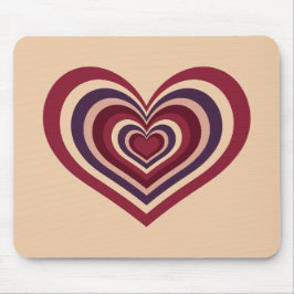 Retro Striped Heart Mouse Pad Mousepad