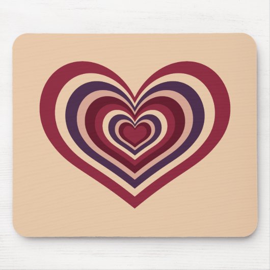 Retro Striped Heart Mouse Pad Mousepad (Vorne)