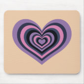 Retro Striped Heart Mouse Pad Mousepad (Vorne)