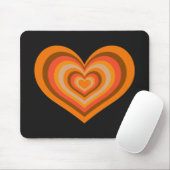 Retro Striped Heart Mouse Pad Mousepad (Mit Mouse)