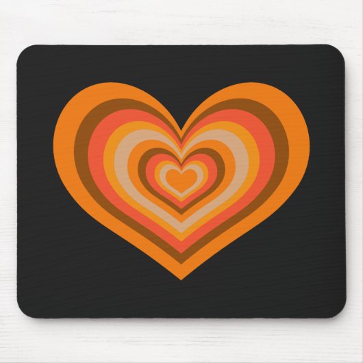 Retro Striped Heart Mouse Pad Mousepad (Vorne)
