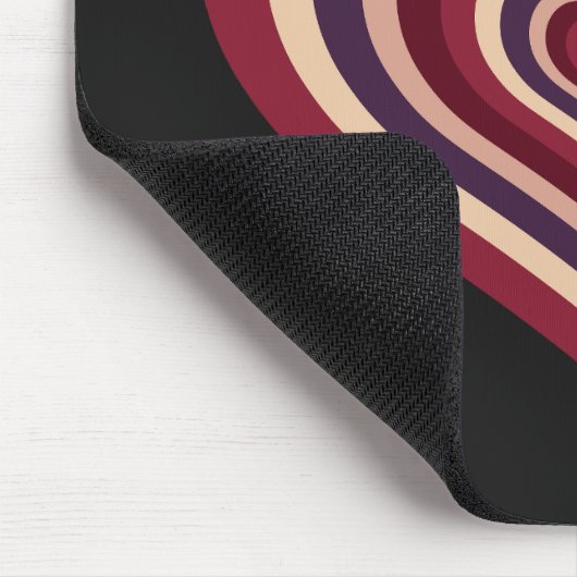 Retro Striped Heart Mouse Pad Mousepad (Ecke)