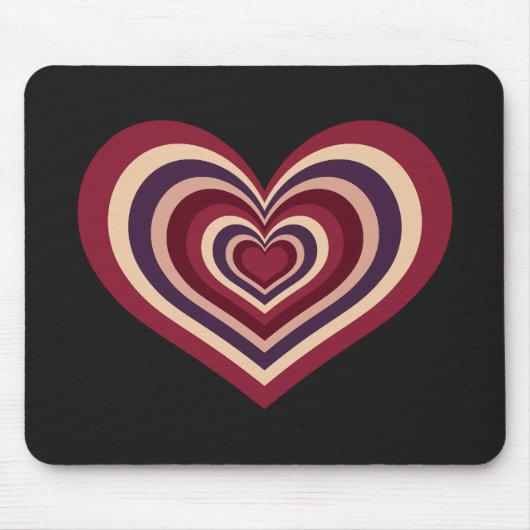 Retro Striped Heart Mouse Pad Mousepad (Vorne)