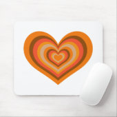 Retro Striped Heart Mouse Pad Mousepad (Mit Mouse)