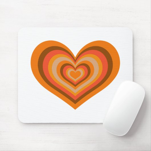 Retro Striped Heart Mouse Pad Mousepad (Mit Mouse)