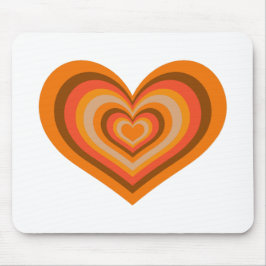 Retro Striped Heart Mouse Pad Mousepad