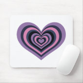 Retro Striped Heart Mouse Pad Mousepad (Mit Mouse)