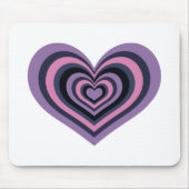 Retro Striped Heart Mouse Pad Mousepad (Vorne)