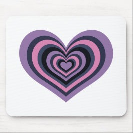 Retro Striped Heart Mouse Pad Mousepad