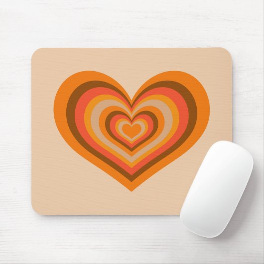 Retro Striped Heart Mouse Pad Mousepad (Mit Mouse)