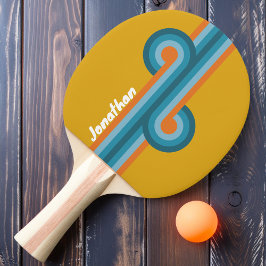 Retro Striped Looped mit Namen Tischtennis Schläger