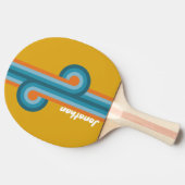 Retro Striped Looping mit Namen Tischtennis Schläger (Seitenansicht)