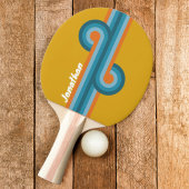 Retro Striped Looping mit Namen Tischtennis Schläger