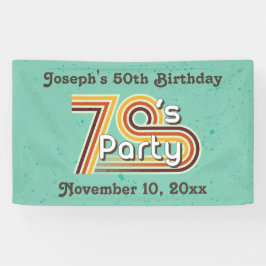 Retro Striped Party der 70er Banner