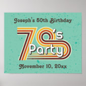 Retro Striped Party der 70er Poster (Vorne)