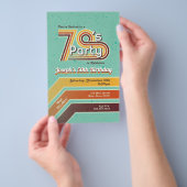 Retro Striped Party Einladung 70 Flyer (Handgriff)