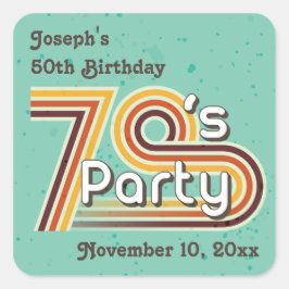Retro Striped Party Sticker der 70er