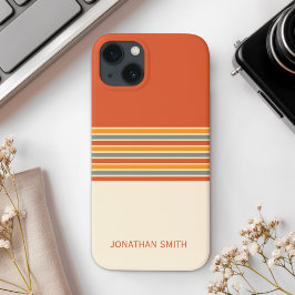 Retro Striped Pattern 70's 80's Orange Color Case-Mate iPhone Hülle