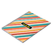Retro Striped Spiralnotebook | Farbige Geometrie Notizblock (Linke Seite)