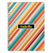 Retro Striped Spiralnotebook | Farbige Geometrie Notizblock (Vorderseite)