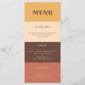 Retro Stripes 70 60er 70er Groovy Wedding Menükarte (Vorderseite)