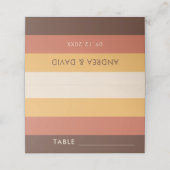 Retro Stripes 70 Creme Beige 60er 70er Platzkarte (Außenseite Aufgefaltet)