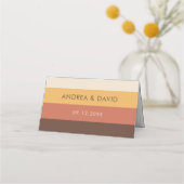 Retro Stripes 70 Creme Beige 60er 70er Platzkarte (Rückseite)