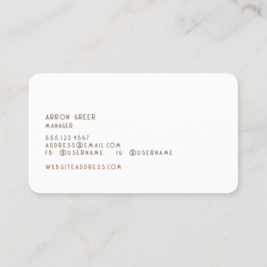 Retro Stripes 70er 80er Orange Gold Tan Visitenkarte (Rückseite)