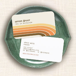 Retro Stripes 70er 80er Orange Gold Tan Visitenkarte