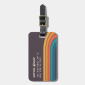 Retro Stripes 70's 80er Gepäckanhänger (Vorderseite vertikal)