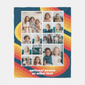 Retro Stripes 70s vibe - Up to 14 photo Collage Fleecedecke (Vorderseite)
