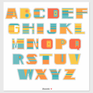 RETRO STRIPES - A bis Z - Aufkleber