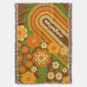 Retro Stripes and Funky Flowers with Custom Name Decke (Vorderseite Vertikal)