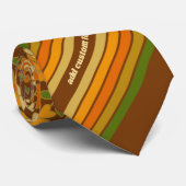 Retro Stripes and Funky Flowers with Custom Name Krawatte (Gerollt)