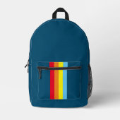 Retro Stripes-Backpack (Navy Blue Multi) Bedruckter Rucksack (Vorderseite)