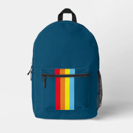 Retro Stripes-Backpack (Navy Blue Multi) Bedruckter Rucksack
